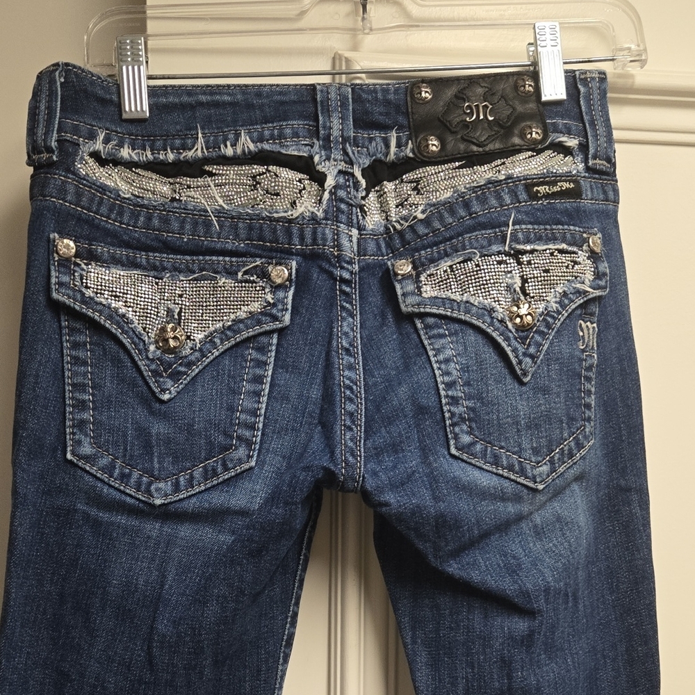 Miss Me Blue Jeans with Silver Accents